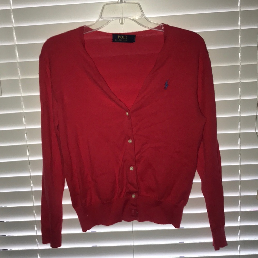 Pink Ralph Lauren cardigan